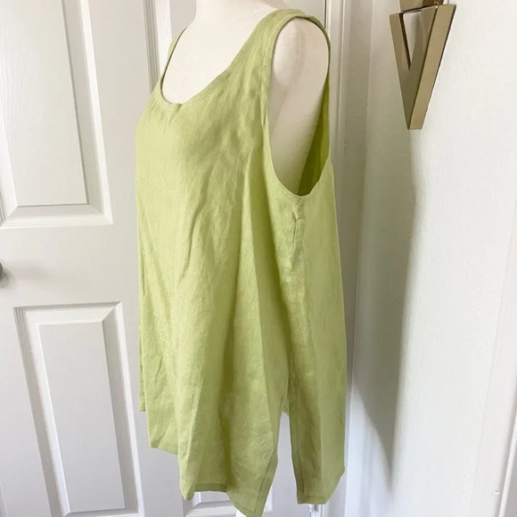 NWT Artful Home Go Lightly Maia A-Line Loose Linen Light Green Tank - Picture 8 of 11